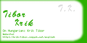 tibor krik business card